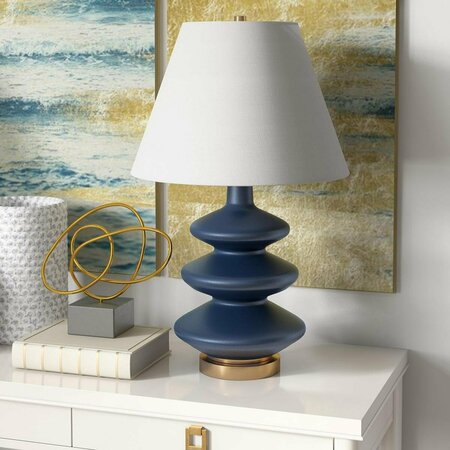 HENN & HART Carleta Matte Blue Triple Gourd Table Lamp TL0385